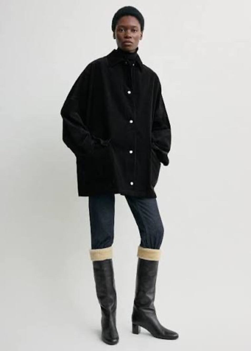 Toteme NWT Oversized Corduroy Shirt Jacket Black Small